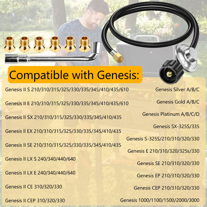 Upgraded 23080901 Natural Gas to Propane Conversion Kit Compatible with Weber Genesis or Genesis II Grill, Conversion Kit From Natural Gas to Propane with 6 Orifices for Genesis or Genesis II Grills - Grill Parts America