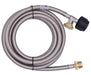 15 Ft Stainless Steel Braided Propane Adapter Max 350 Psi Hose with Pressure Gauge 5-40 Lb Convert Replace for Qcc1/type1 Tank Connects 1 Lb Bulk Portable Appliance to 5-40 Lb Propane Tank Cylinder - Grill Parts America