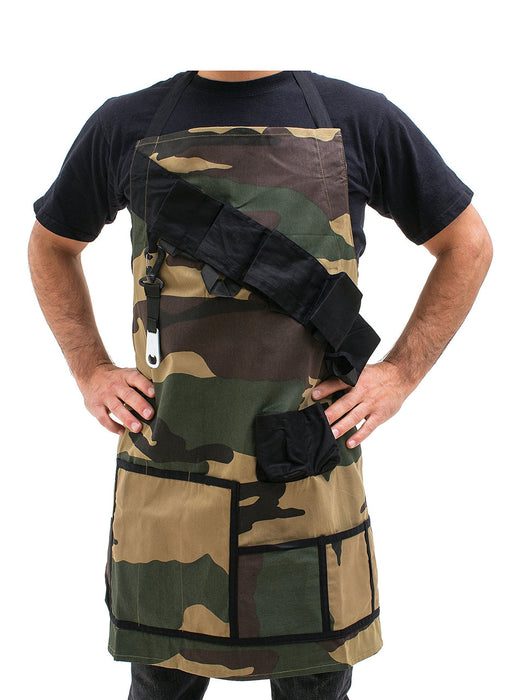 BigMouth Inc The Grill Sergeant BBQ Apron, Cotton Camouflage Gag Gift for Cookouts, Adjustable Strap, Pockets and Bottle Opener Included - Grill Parts America