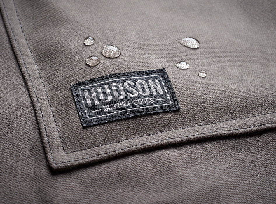 Hudson Durable Goods - Heavy Duty Waxed Canvas Work Apron with Tool Pockets, Cross-Back Straps & Adjustable M to XXL - Grill Parts America